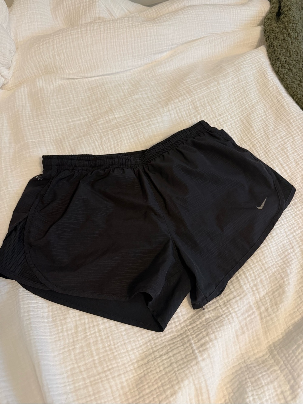 Nike Women's Black Athletic Running Shorts with Reflective Swoosh